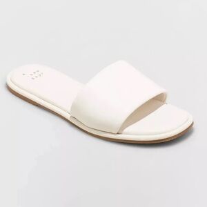 Women's Lulu Slide Sandals - A New Day Cream 7